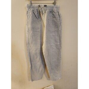 Zara‎ Women's Size Small Linen/Cotton Light Gray Elastic Waist Relaxed Fit Pants
